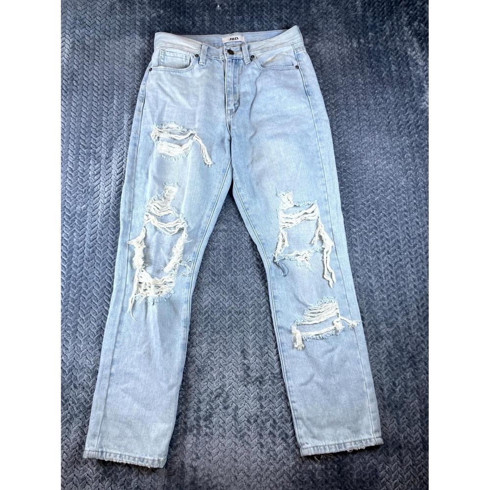 JBD Just Black Denim Jeans Womens 26 Blue Denim Distressed Straight Leg Grunge